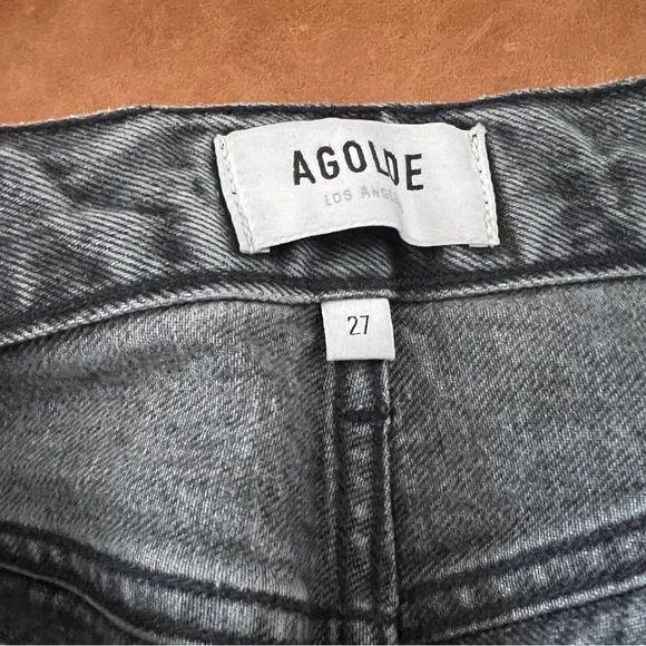 Agolde "Ripley" Cropped Charcoal Wide Leg Jeans - Sz 27 x 26" Inseam - Picture 12 of 13